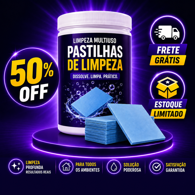 KIT 50 Pastilhas de Limpeza - Limpeza Profunda | Frete GRÁTIS + 50% OFF