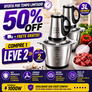 TurboMix 3L Inox 1000W com Alça | 110v-220v BIVOLT | COMPRE 1 LEVE 2 + Frete GRÁTIS